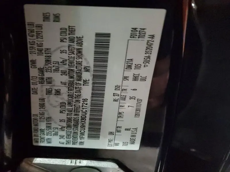 2013 FORD ESCAPE SEL  