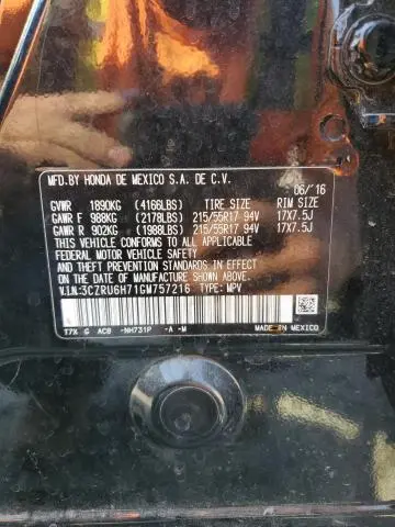 2016 HONDA HR-V EXL