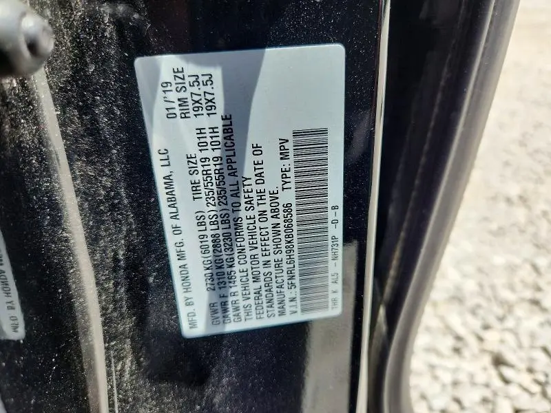 2019 HONDA ODYSSEY ELITE  