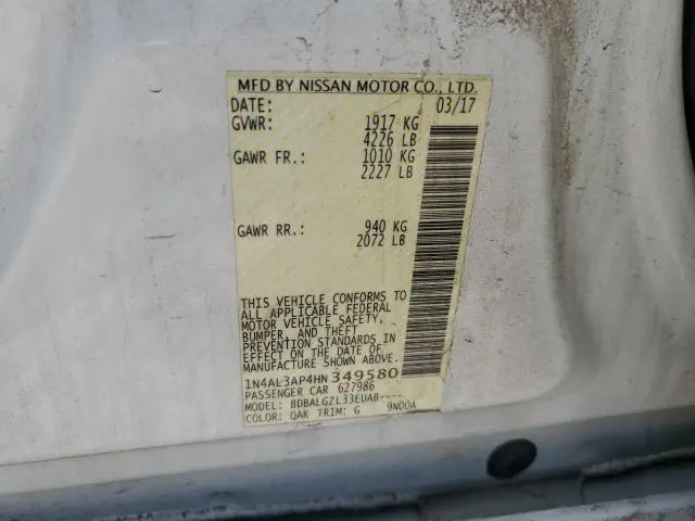 2017 NISSAN ALTIMA 2.5  