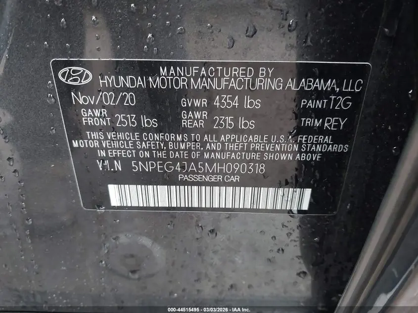 2021 HYUNDAI SONATA SE