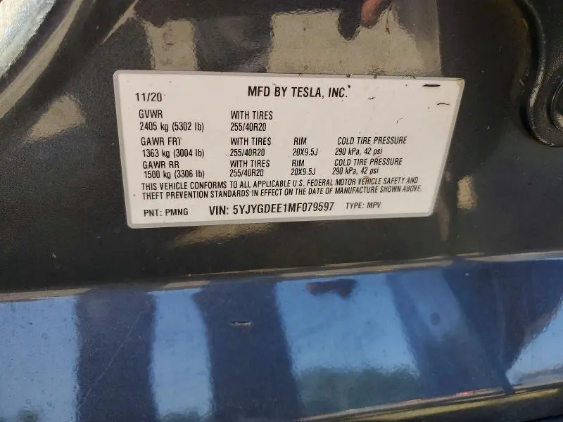 2021 TESLA MODEL Y   