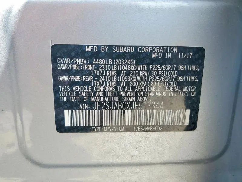 2018 SUBARU FORESTER 2.5I  
