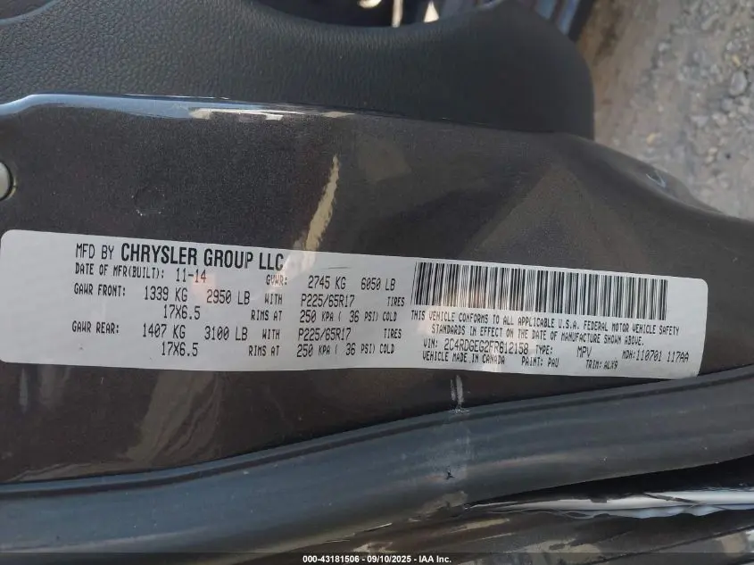 2015 DODGE GRAND CARAVAN R/T