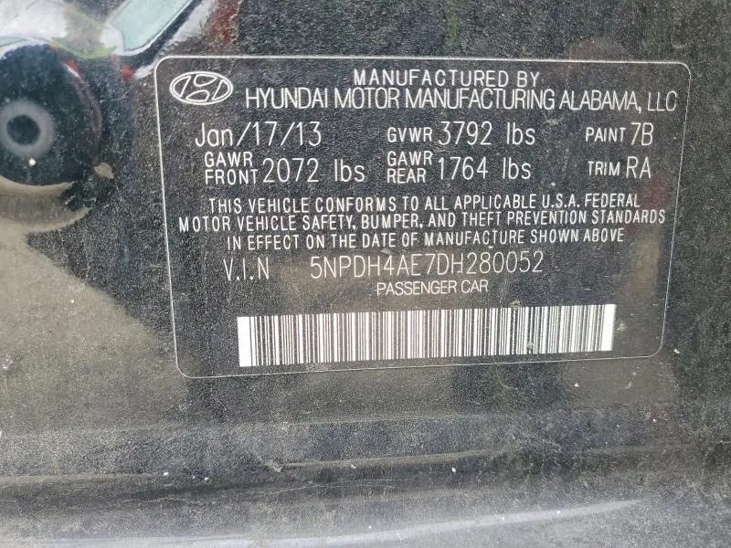 2013 HYUNDAI ELANTRA LIMITED  