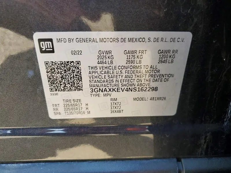 2022 CHEVROLET EQUINOX LT  
