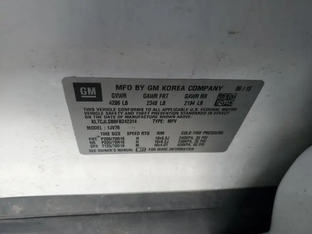 2015 CHEVROLET TRAX 1LT  