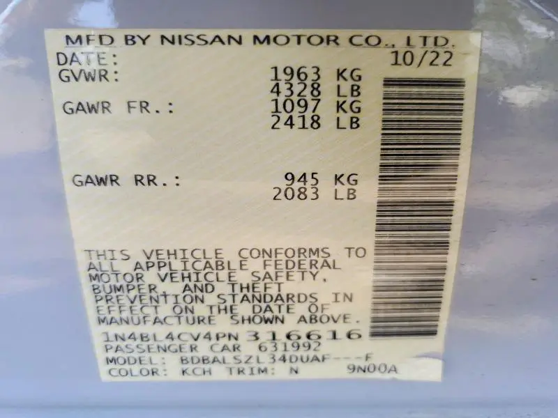 2023 NISSAN ALTIMA SR  