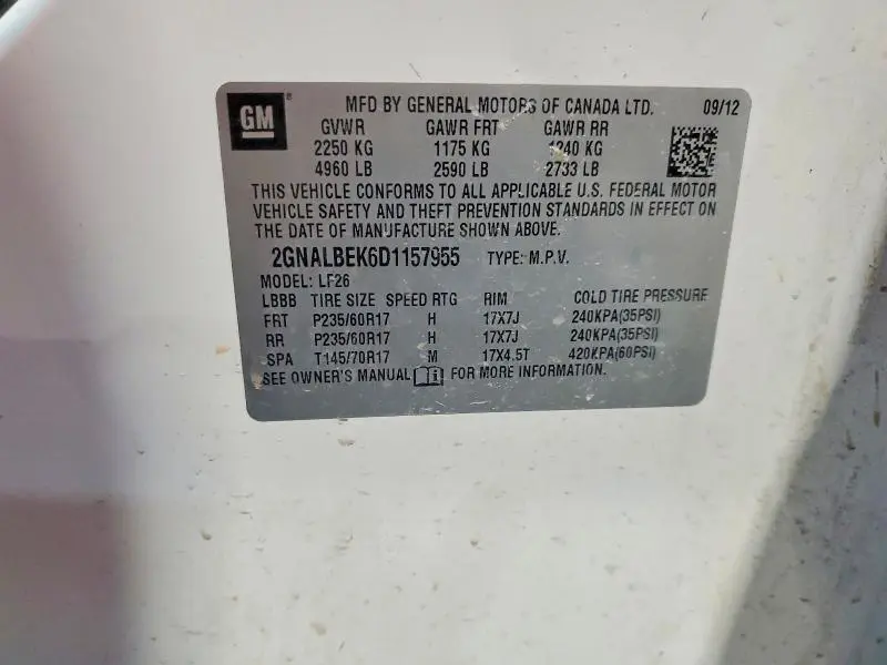 2013 CHEVROLET EQUINOX LS  