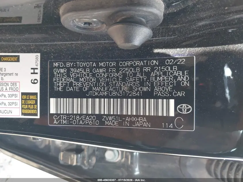 2022 TOYOTA PRIUS NIGHTSHADE EDITION