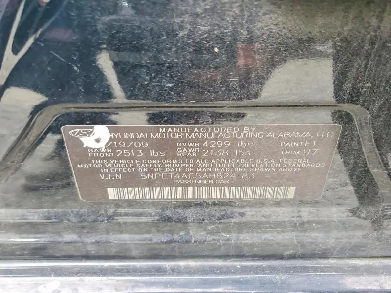 2010 HYUNDAI SONATA GLS  