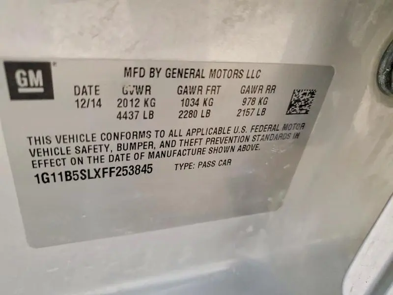 2015 CHEVROLET MALIBU LS  