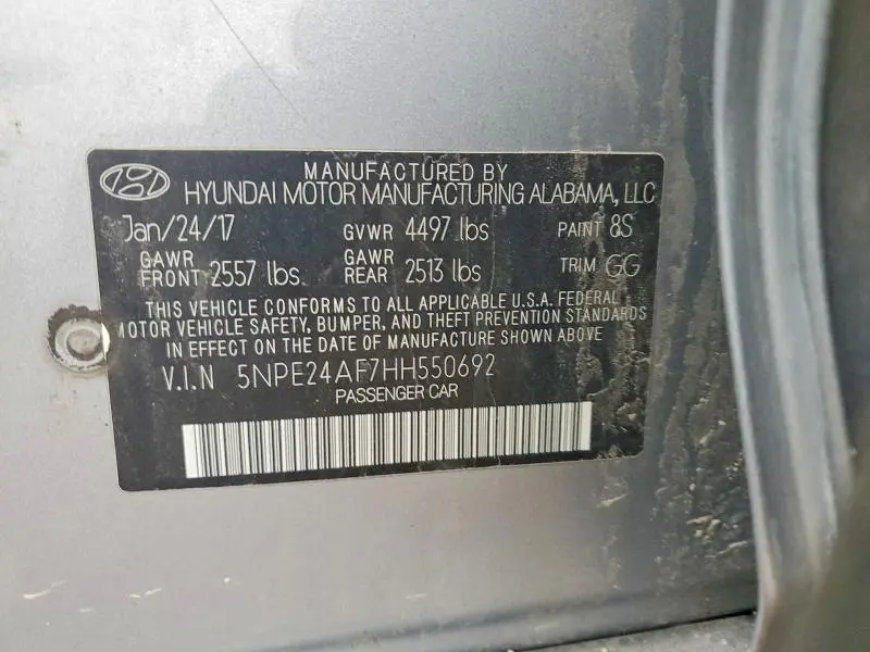 2017 HYUNDAI SONATA SE  