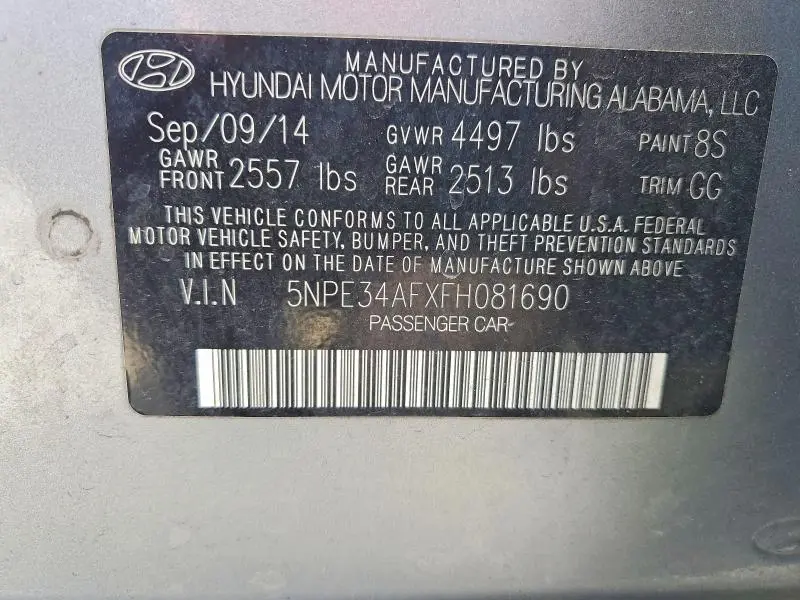 2015 HYUNDAI SONATA LIMITED  