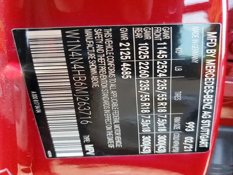 2021 MERCEDES-BENZ GLA 250 4MATIC  