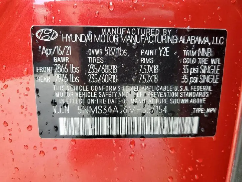 2021 HYUNDAI SANTA FE SEL  