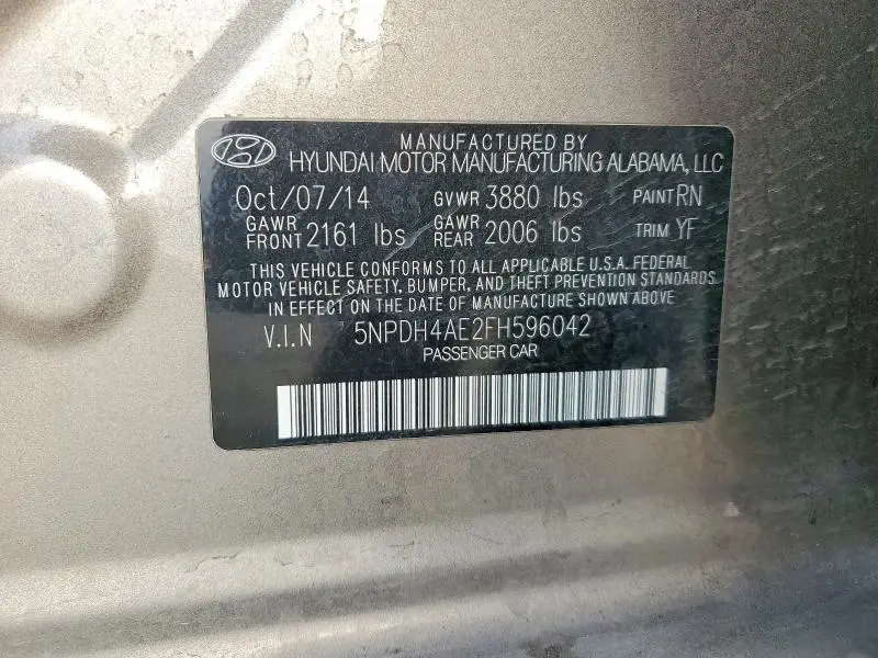 2015 HYUNDAI ELANTRA SE  