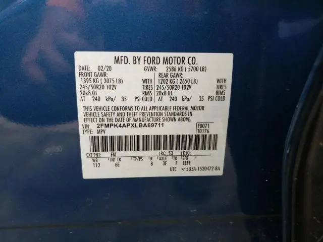 2020 FORD EDGE ST  