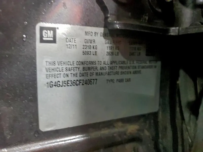 2012 BUICK LACROSSE TOURING  