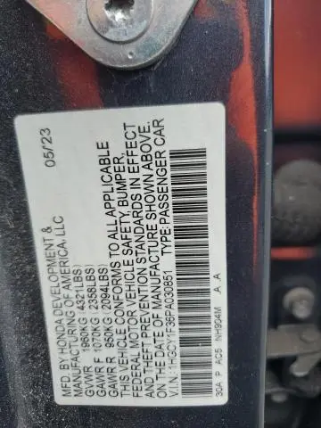 2023 HONDA ACCORD EX  