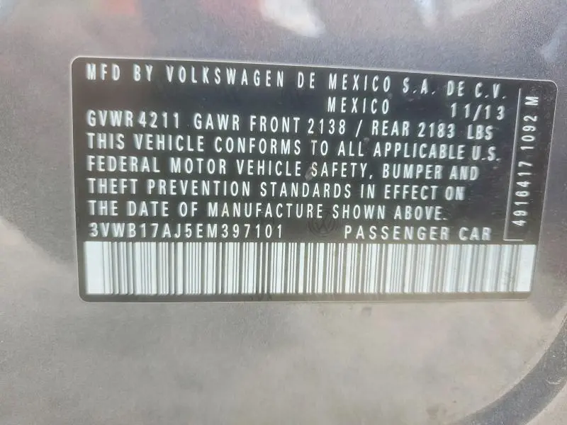 2014 VOLKSWAGEN JETTA SE  