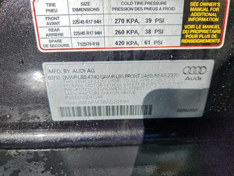 2011 AUDI A3 PREMIUM PLUS  