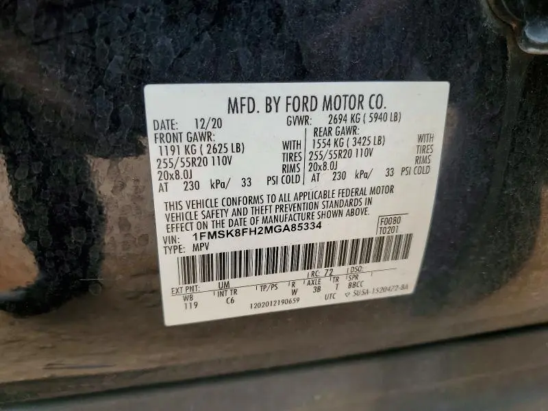 2021 FORD EXPLORER LIMITED  