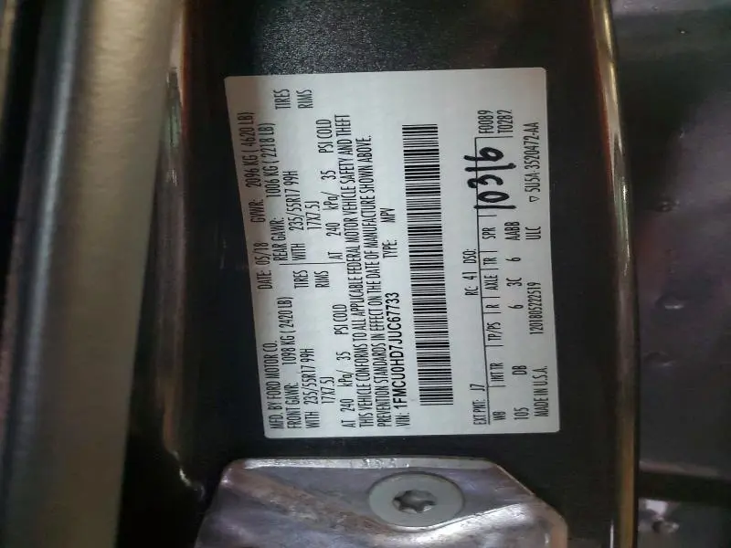 2018 FORD ESCAPE SEL  