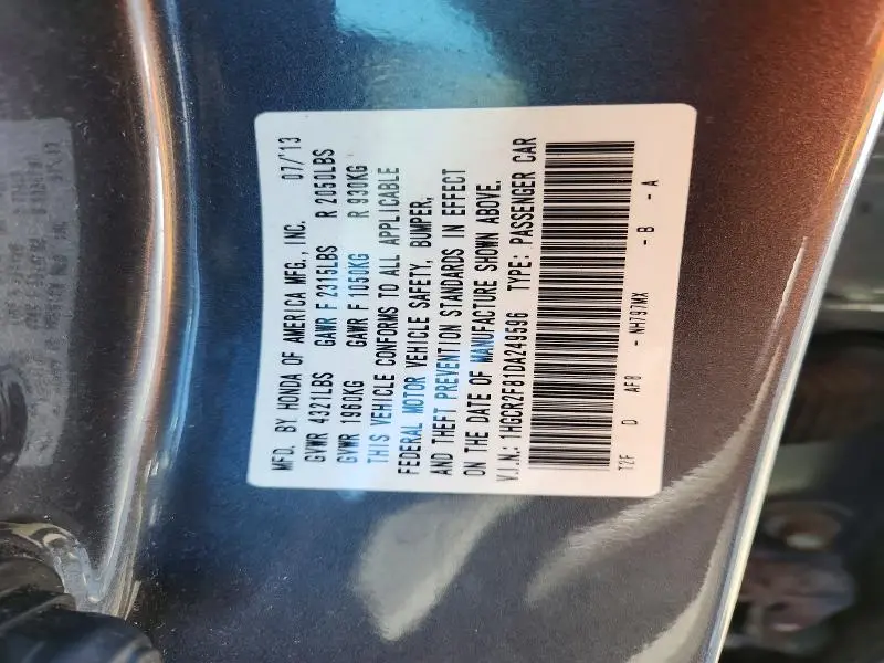 2013 HONDA ACCORD EXL  