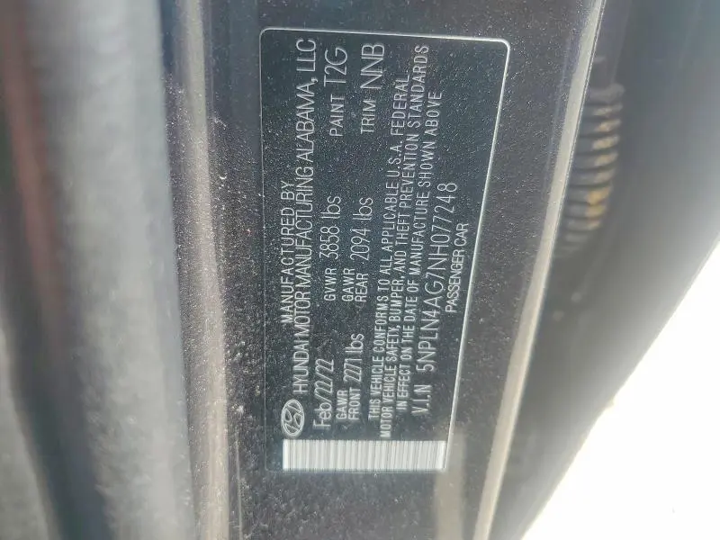 2022 HYUNDAI ELANTRA SEL  