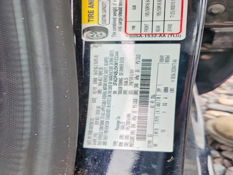 2019 FORD FIESTA SE  