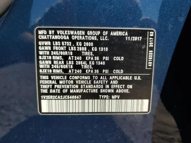 2018 VOLKSWAGEN ATLAS SEL  