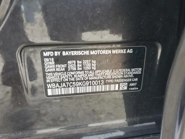 2019 BMW 530 XI  
