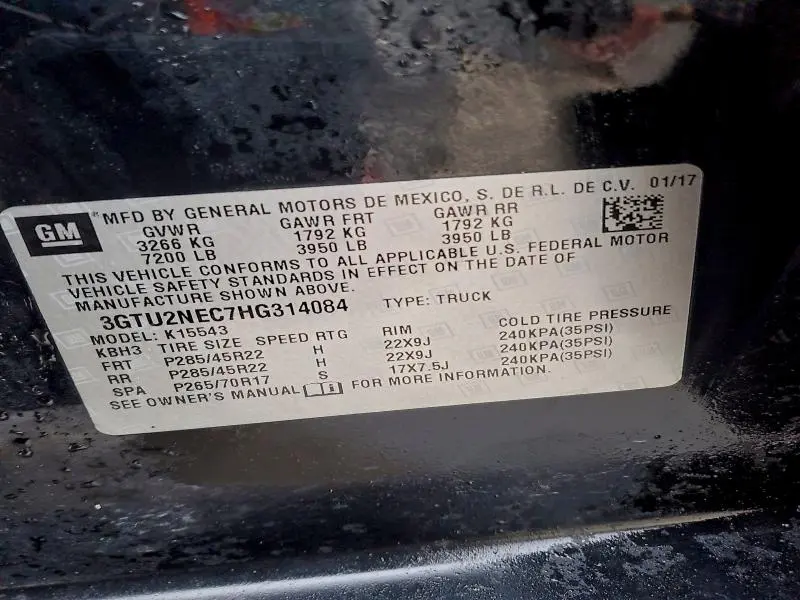 2017 GMC SIERRA K1500 SLT  