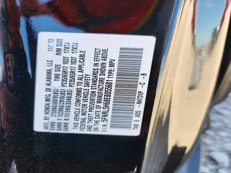 2014 HONDA ODYSSEY EXL  