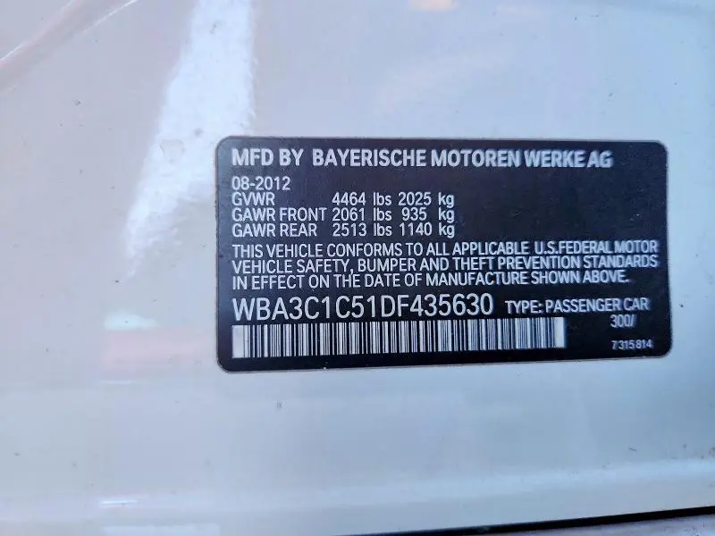 2013 BMW 328 I SULEV  