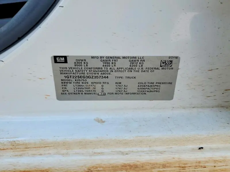 2016 GMC SIERRA SLE  