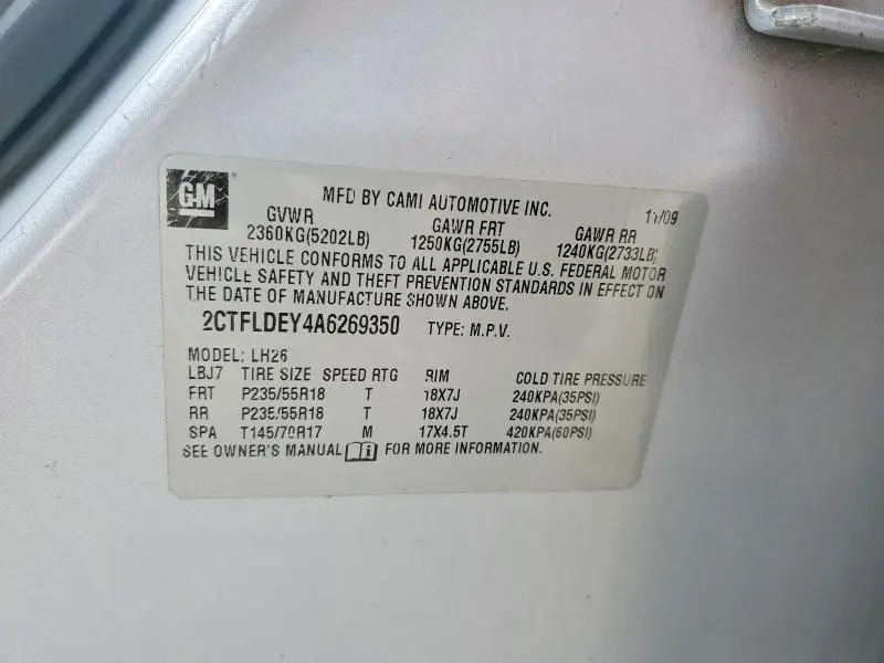 2010 GMC TERRAIN SLE  