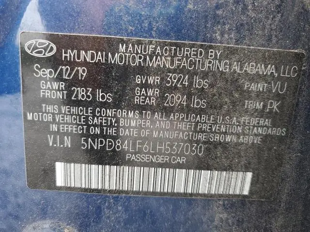 2020 HYUNDAI ELANTRA SEL  