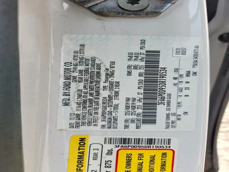 2013 FORD FUSION TITANIUM  