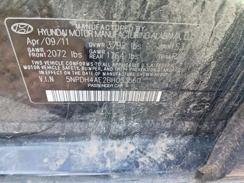 2011 HYUNDAI ELANTRA GLS  