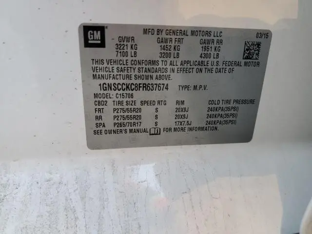 2015 CHEVROLET TAHOE C1500 LTZ  