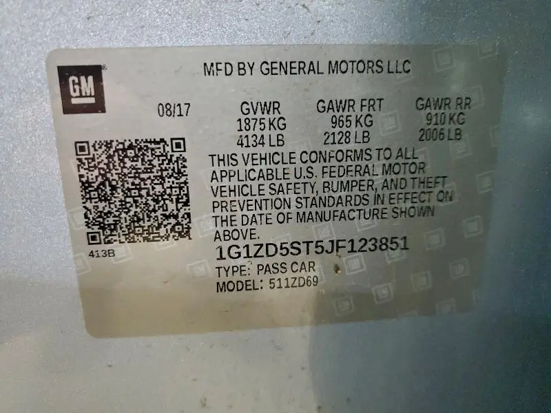 2018 CHEVROLET MALIBU LT  