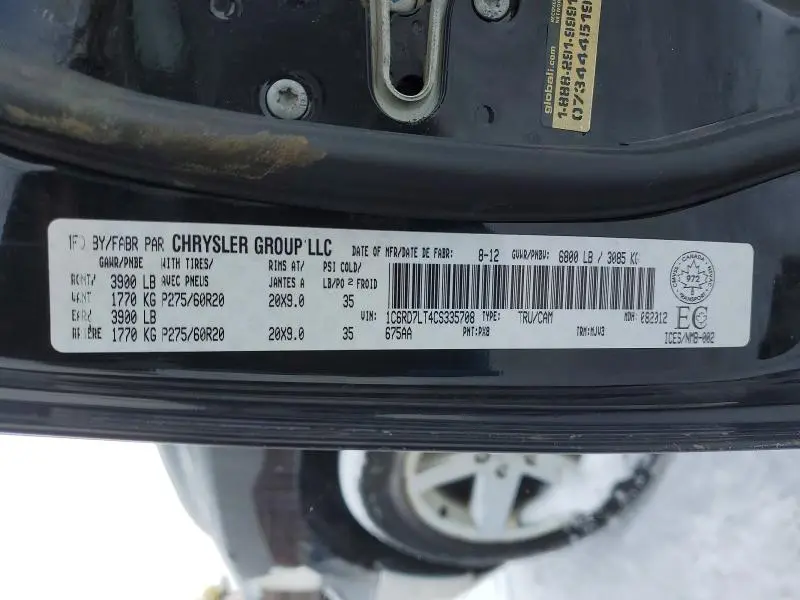 2012 DODGE RAM 1500 SLT  