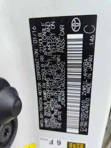 2016 TOYOTA PRIUS   