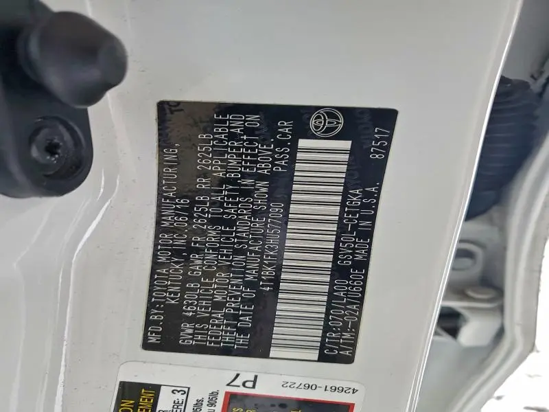 2017 TOYOTA CAMRY XSE  