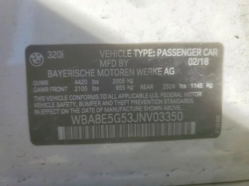 2018 BMW 320 XI  