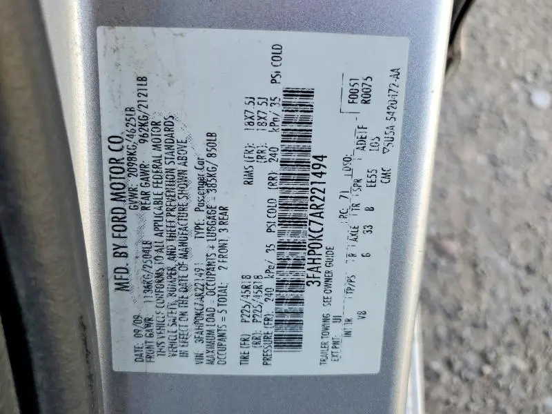 2010 FORD FUSION SPORT  