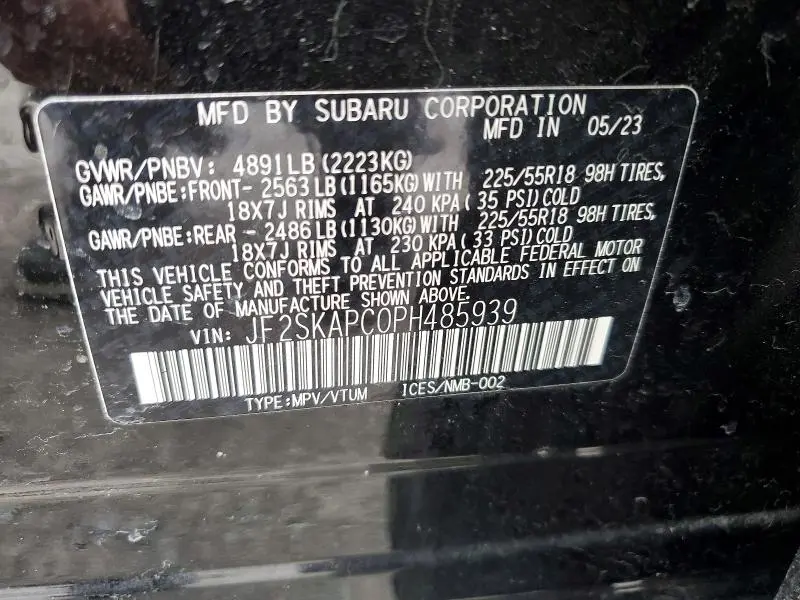 2023 SUBARU FORESTER LIMITED  