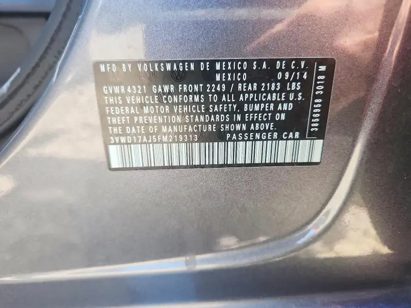 2015 VOLKSWAGEN JETTA SE  